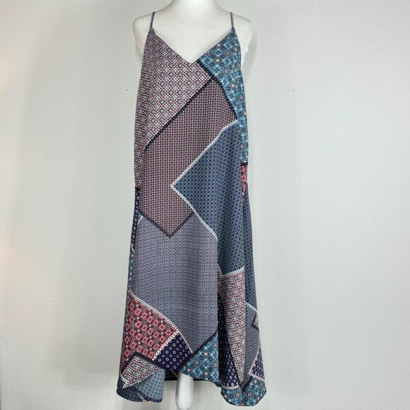 Artisan NY Tile Patchwork Midi Tent Dress Size M - Picture 1 of 6